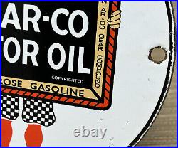 Vintage White Rose Gasoline Porcelain Sign Gas Station Pump Plate Motor Oil