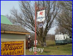 Vintage White Star Mobil gas station sign and pole. Extremely Rare