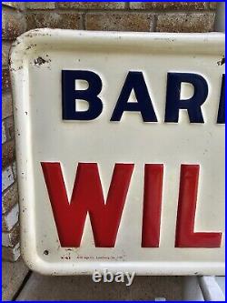 Vintage Wildroot Barber Shop Sign Embossed Tin Original Authentic Real Deal