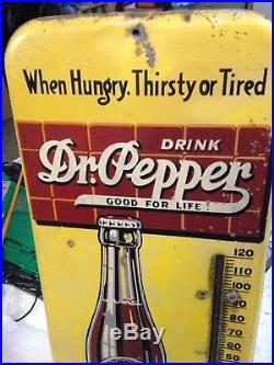 Vintage Working Dr Pepper Thermometer Antique Soda Pop Beverage Advertising Sign