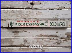 Vintage Wrigleys Gum Porcelain Sign Door Push Bar General Store Candy Chewing