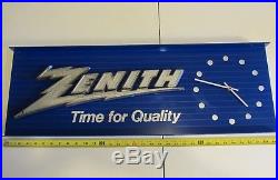 Vintage Zenith Radio & Television Plastic Wall Mount Display Dealer Sign Clock