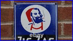 Vintage Zig Zag Porcelain Sign Cigarette Papers Smoking Tobacco Gas Oil Rare Ad