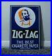 Vintage-Zig-zag-Porcelain-Sign-Metal-Service-Station-Plate-Oil-Gas-Rare-Tobacco-01-jjbo