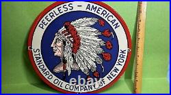 Vintage advertising Peerless American standard oil com sign original porcelain