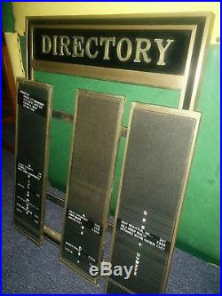 Vintage brass directory sign