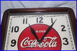 Vintage c. 1939 Drink Coca Cola In Bottles Soda Pop 16 Clock SignVery Nice