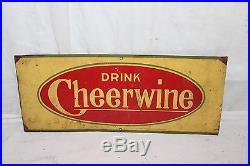 Vintage c. 1940 Cheerwine Soda Pop 12 Embossed Metal Sign