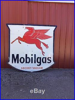 Vintage large Mobilgas Pegasus Socony Vacuum porcelain advertising sign