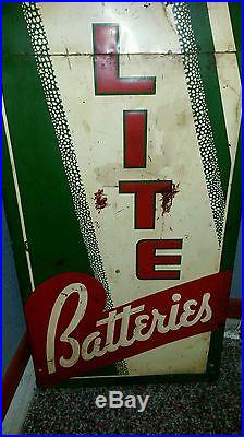 Vintage old autolite battery sign great graphics