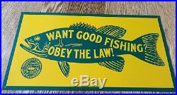 Vintage pa pennsylvania fish fishing hunting game commission metal sign