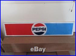 Vintage pepsi cola metal sign red blue white advertising man cave soda ORIGINAL