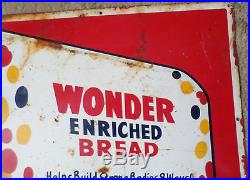 Vintage steel Wonder Bread sign collectible old food ad advertising 18 x 30 inch