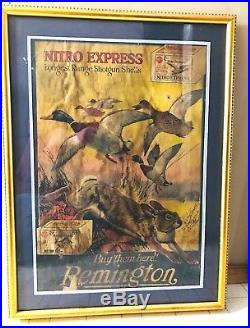 Vntage Very Rare Remington Nitro Express Club Dealer Display Sign Poster 1920s