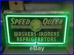 Vtg 1930's Advertising Neon Sign Speed Queen Washers Refrigerators NEON PRODUCTS