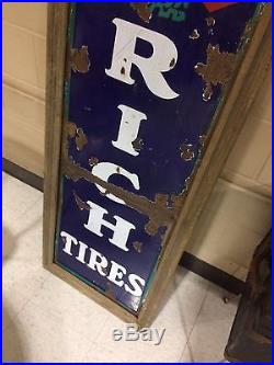 Vtg. 1930's Goodrich Tires Porcelain 78 Sign Advertisement Frame RARE AMAZING