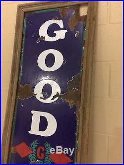 Vtg. 1930's Goodrich Tires Porcelain 78 Sign Advertisement Frame RARE AMAZING