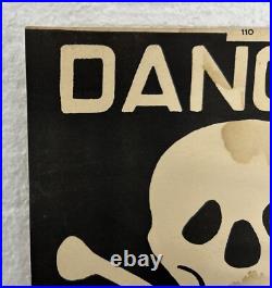 Vtg 1930s Railroad Car'DANGER KEEP OUT GAS FUMES' Skull & Bones 7x8 Sign Vtg 1930s Railroad Car'DANGER KEEP OUT GAS FUMES' Skull & Bones 7x8 Sign