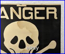 Vtg 1930s Railroad Car'DANGER KEEP OUT GAS FUMES' Skull & Bones 7x8 Sign Vtg 1930s Railroad Car'DANGER KEEP OUT GAS FUMES' Skull & Bones 7x8 Sign