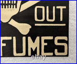 Vtg 1930s Railroad Car'DANGER KEEP OUT GAS FUMES' Skull & Bones 7x8 Sign Vtg 1930s Railroad Car'DANGER KEEP OUT GAS FUMES' Skull & Bones 7x8 Sign