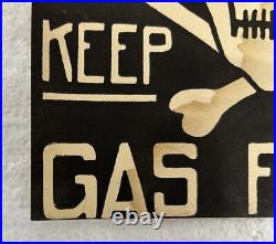 Vtg 1930s Railroad Car'DANGER KEEP OUT GAS FUMES' Skull & Bones 7x8 Sign Vtg 1930s Railroad Car'DANGER KEEP OUT GAS FUMES' Skull & Bones 7x8 Sign
