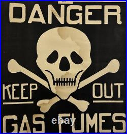Vtg 1930s Railroad Car'DANGER KEEP OUT GAS FUMES' Skull & Bones 7x8 Sign Vtg 1930s Railroad Car'DANGER KEEP OUT GAS FUMES' Skull & Bones 7x8 Sign