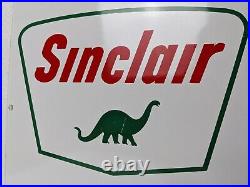 Vtg 1950's Sinclair Gasoline Dino Porcelain Sign Motor Oil Service Station Pump
