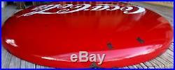 Vtg Coca Cola Round Button Sign 48 1950's Red Coke Porcelain Metal Will Freight