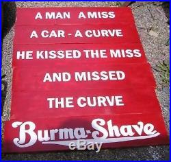 Vtg Look Burma Shave Reproduction Wood Sign HP 6 Pcs Any Slogan You Choose