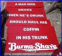 Vtg Look Burma Shave Reproduction Wood Sign HP 6 Pcs Any Slogan You Choose