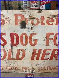 Vtg TOPS DOG FOOD Feed Store Sign