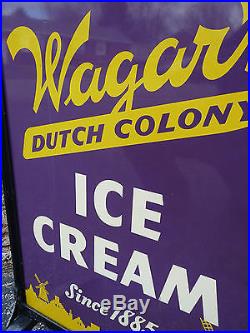 WAGAR'S Dutch Colony ICE CREAM Double-Sided Sidewalk Sign Vintage Advertising