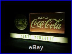 WORKING Coca Cola Lighted Motion Advertising Countertop Sign Vintage 1950's Coke