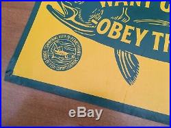 Want Good Fishing Obey Law Tin Sign Commonwealth of Pennsylvania Vintage