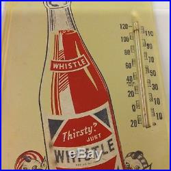 Whistle Orange Solda Vintage Advertising Thermometer Sign 873-S